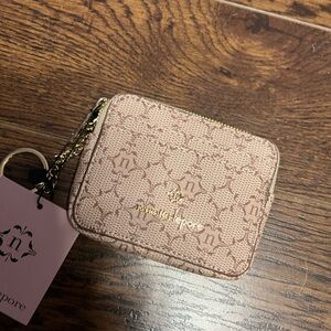 Nanette Lepore Blush Card Wallet with Gold Accents
